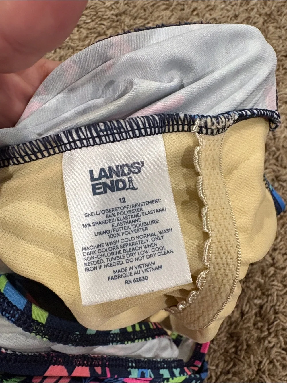 Lands End Tropical One Piece Swimsuit 12